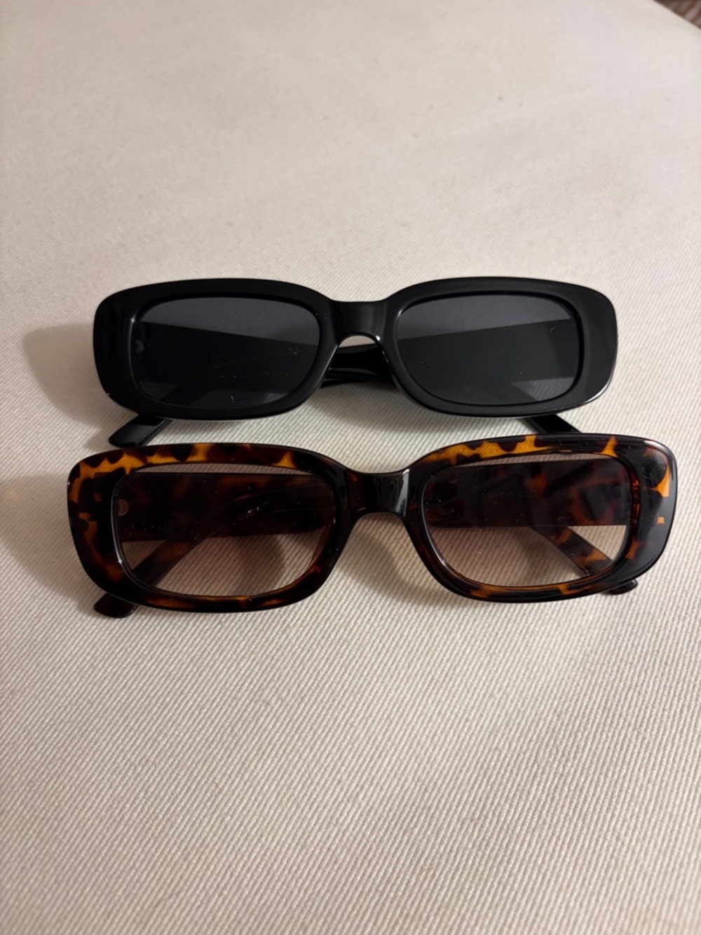 Black and Tortoiseshell Rectangle Sunglasses - Women Accessories